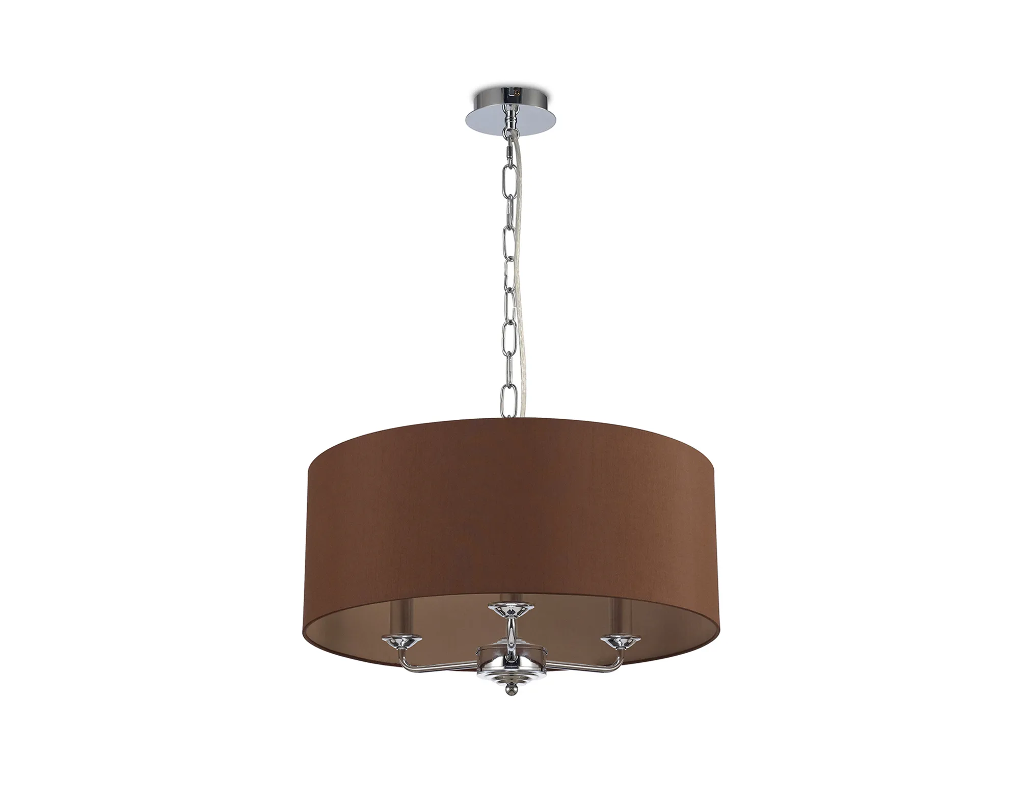 Banyan 50cm 3 Light Pendant Polished Chrome, Raw Cocoa/Grecian Bronze DK0025  Deco Banyan CH RC